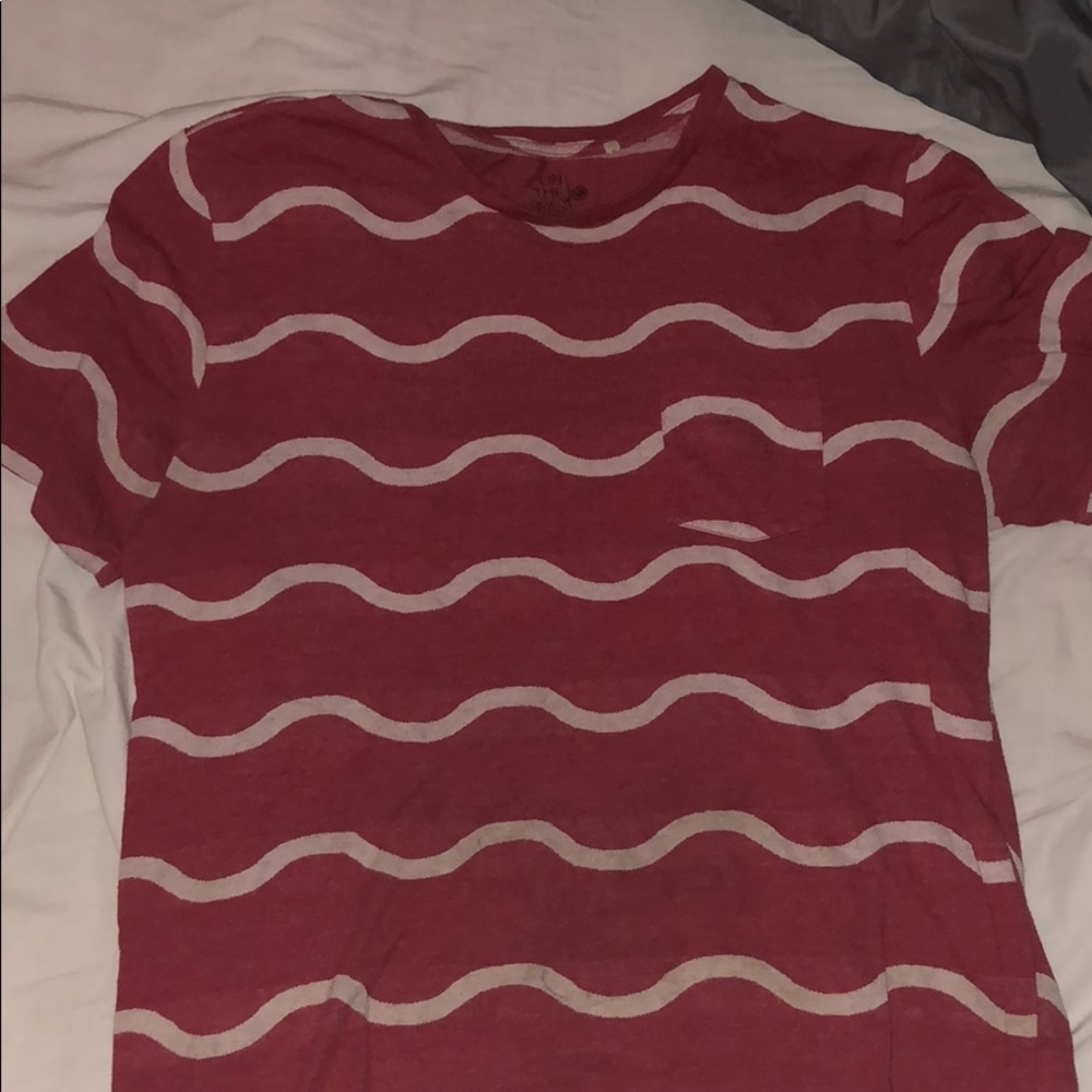 Men’s On The Byas Plaid Red and White XL T-Shirt